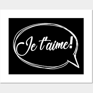 Je T'Aime! Speech Bubble Logo Graphic Tee Posters and Art